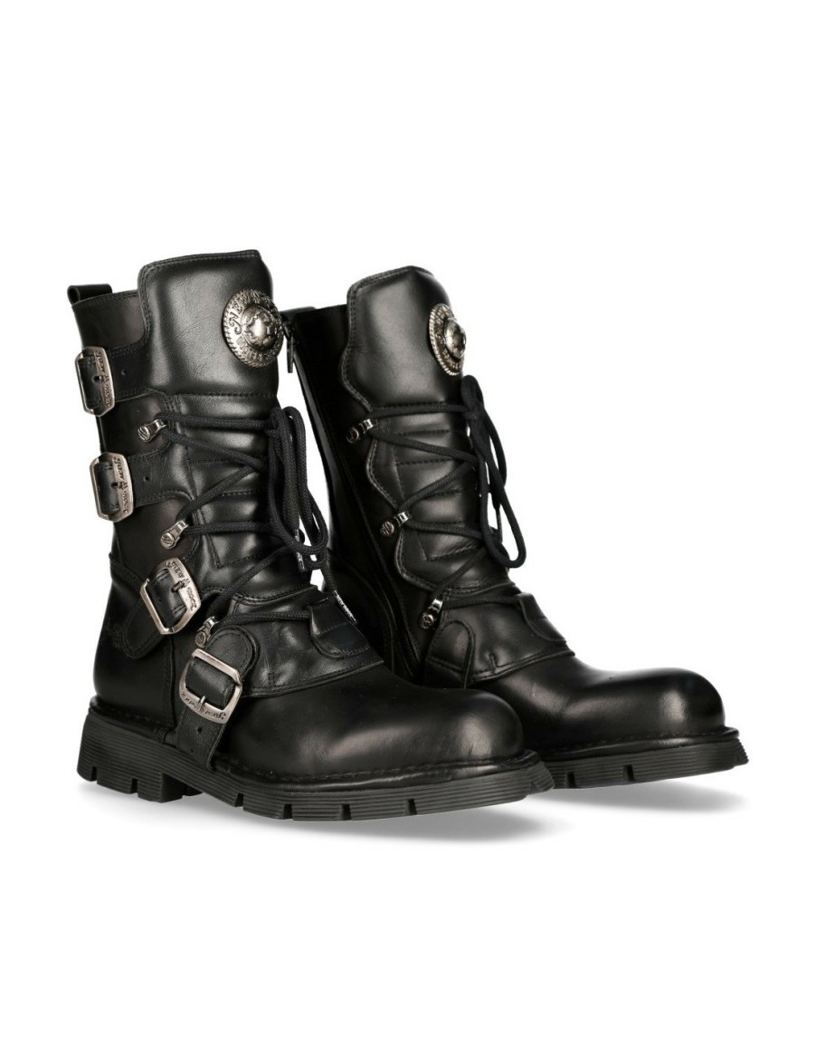 Donna New Rock | Boot Black Planing With Laces M-1473-S1