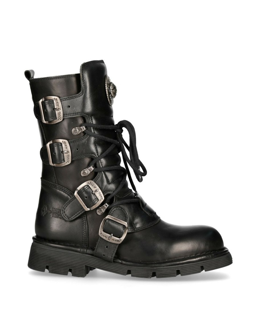 Donna New Rock | Boot Black Planing With Laces M-1473-S1