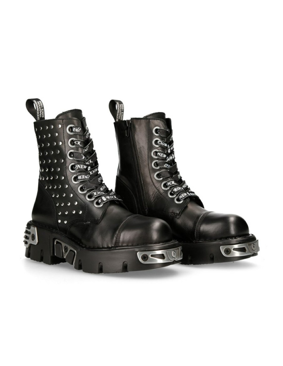 Donna New Rock | Ankle Boot Black Reactor With Laces M-Mili247-C1