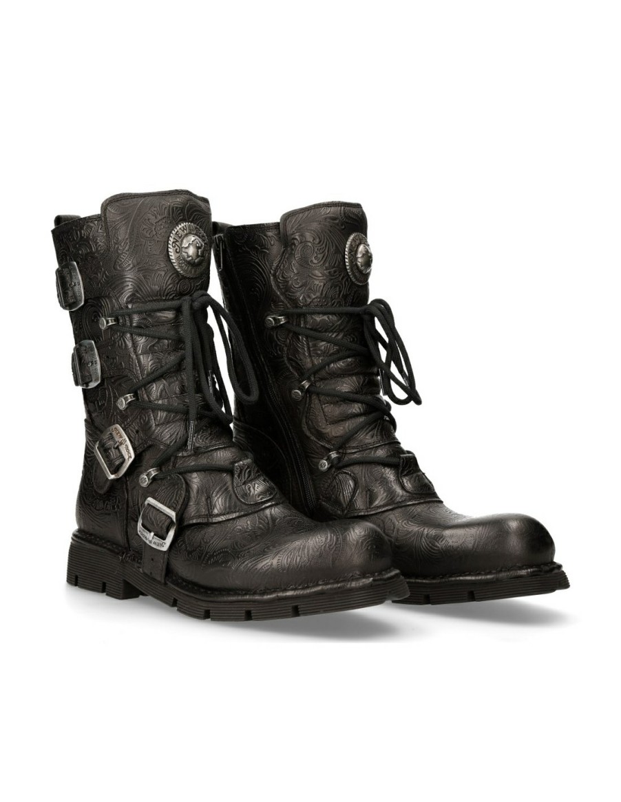 Donna New Rock | Boot Black Planing With Laces M-1473-S43