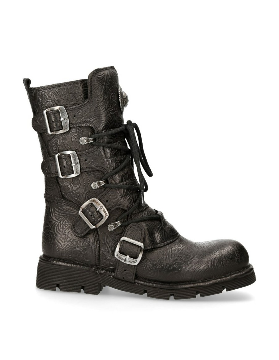 Donna New Rock | Boot Black Planing With Laces M-1473-S43