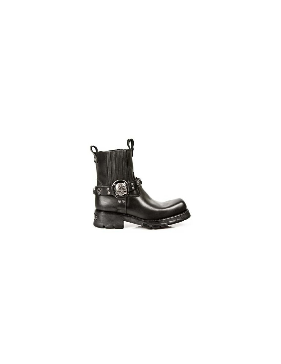 Uomo New Rock | Ankle Boot Black Motorcycle M-7621-S1