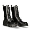 Donna New Rock | High Boot Black Tower With Laces M-Wall027N-C2