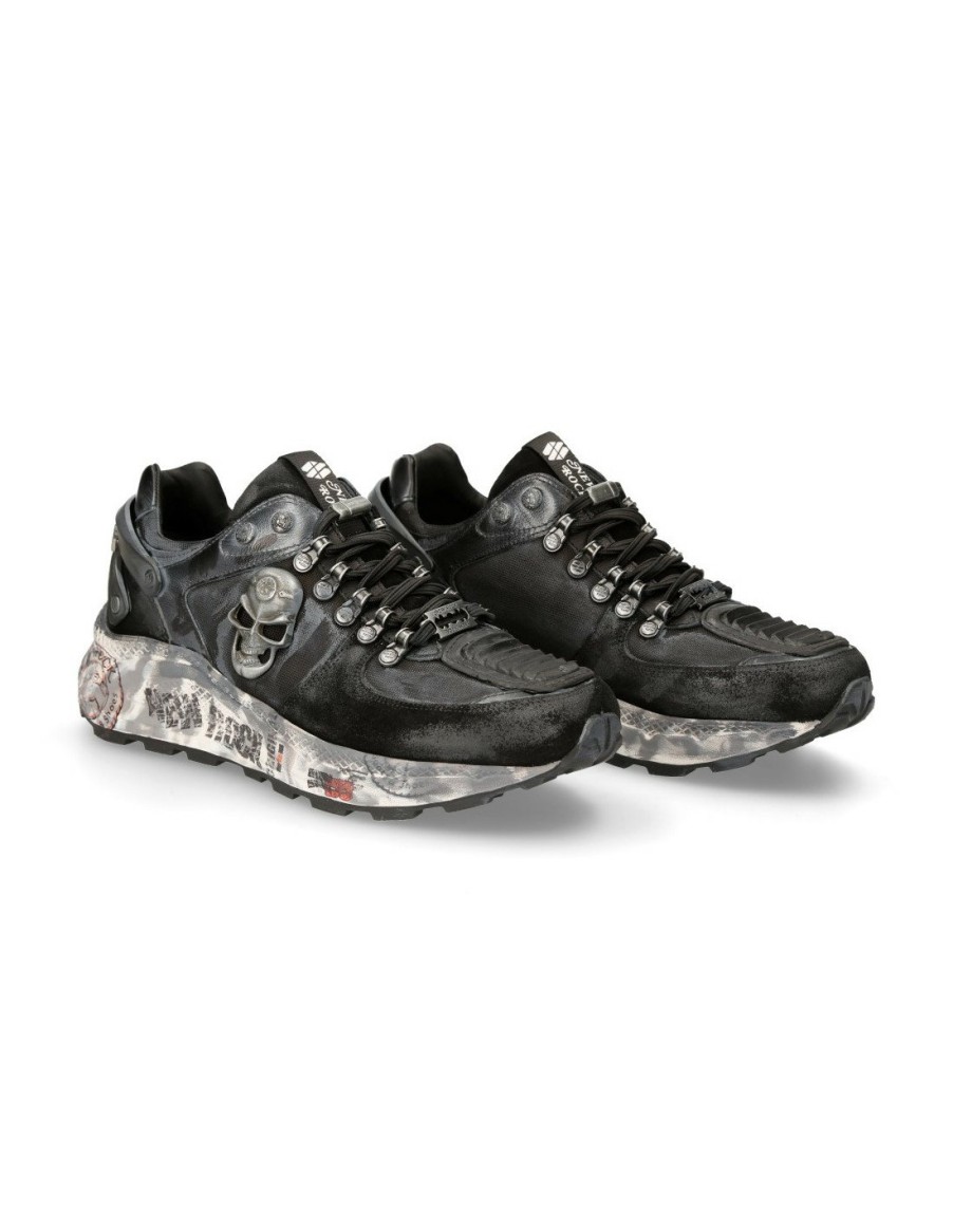 Uomo New Rock | Shoe Black Chrono With Laces M-Chrono005-S1