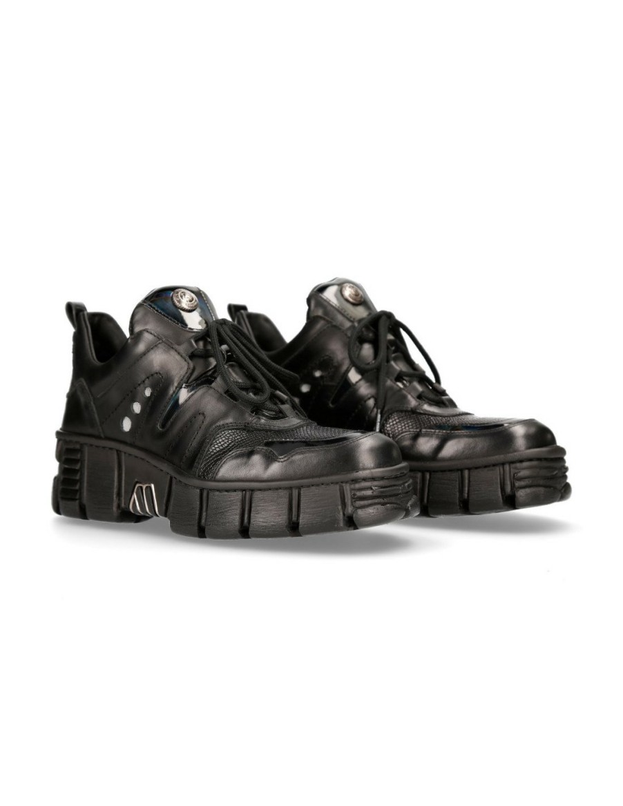 Donna New Rock | Shoe Black Tower With Laces M-Wall019-C2