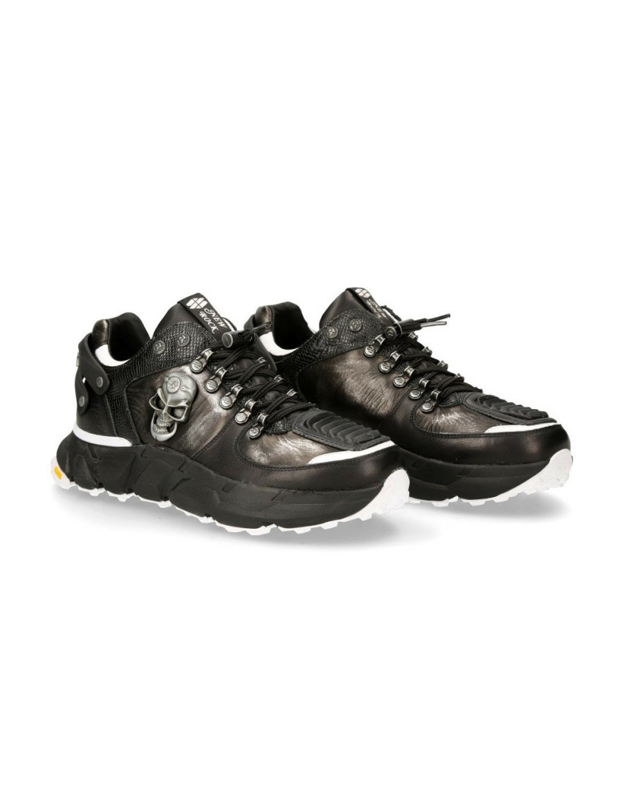 Uomo New Rock | Shoe Black Spider With Laces M-Chrono005-S5