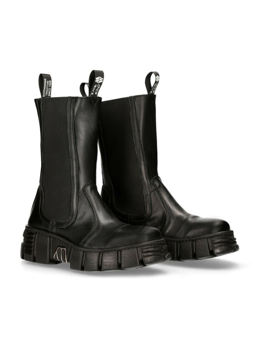 Donna New Rock | Boot Black Tower M-Wall033-C1