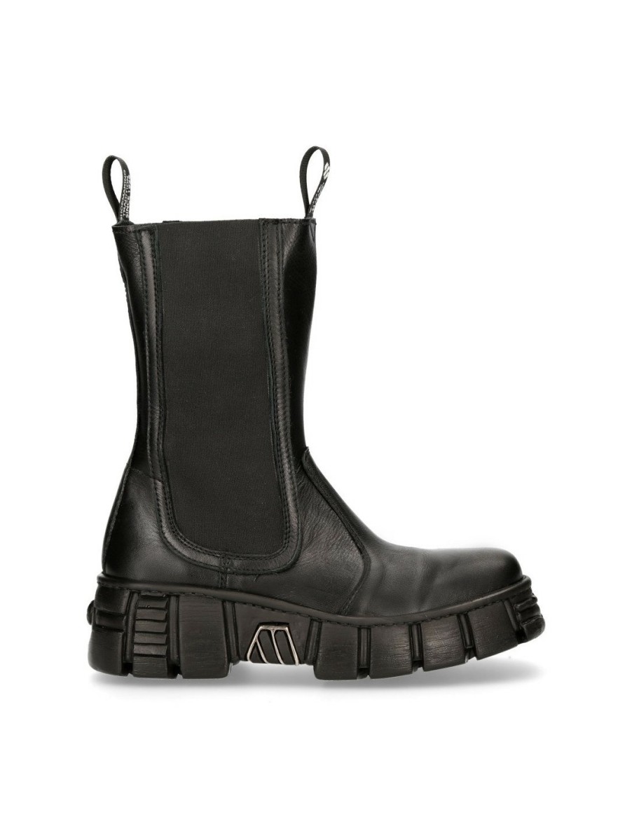 Donna New Rock | Boot Black Tower M-Wall033-C1