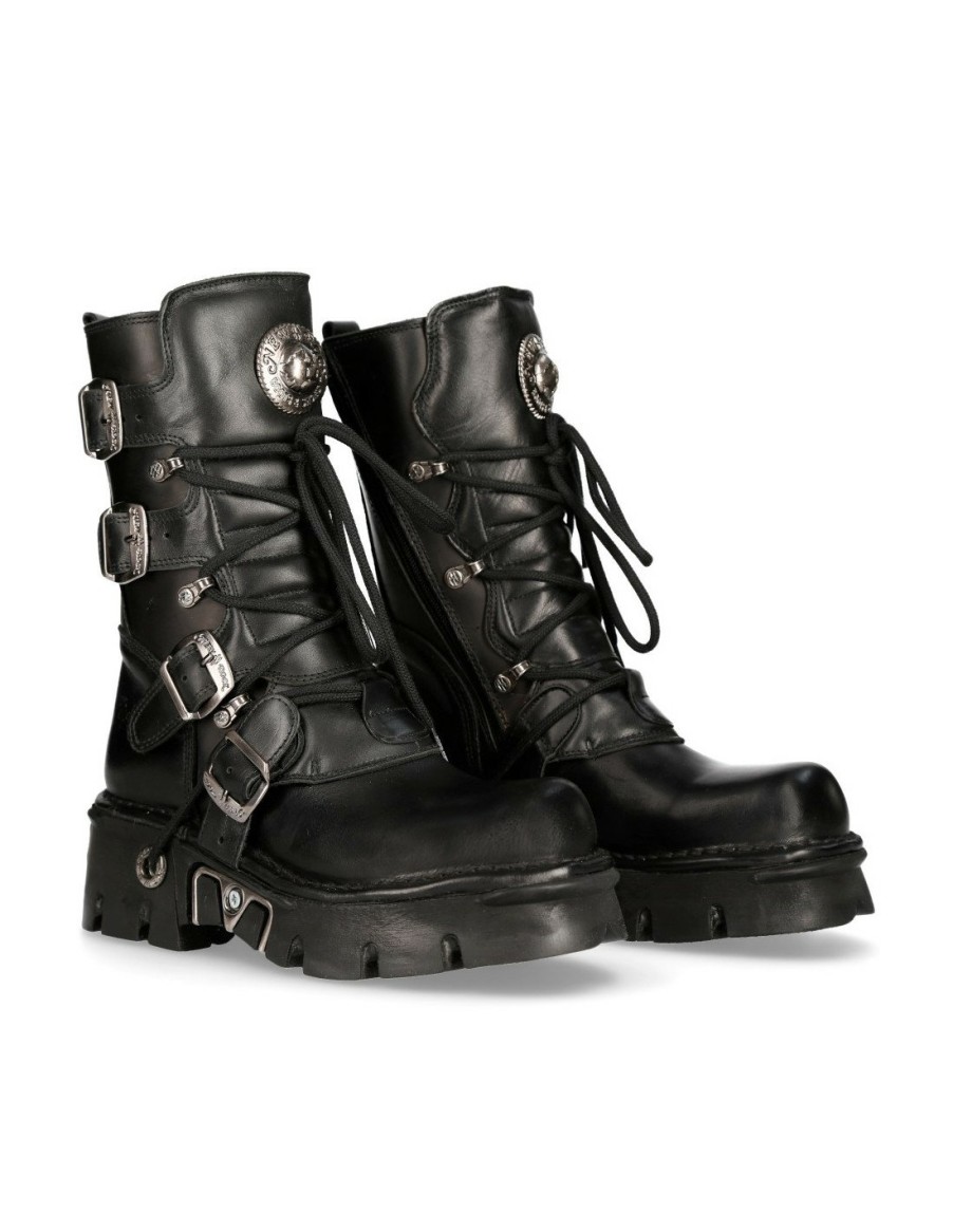 Donna New Rock | Boot Black Reactor With Laces M-373-S29