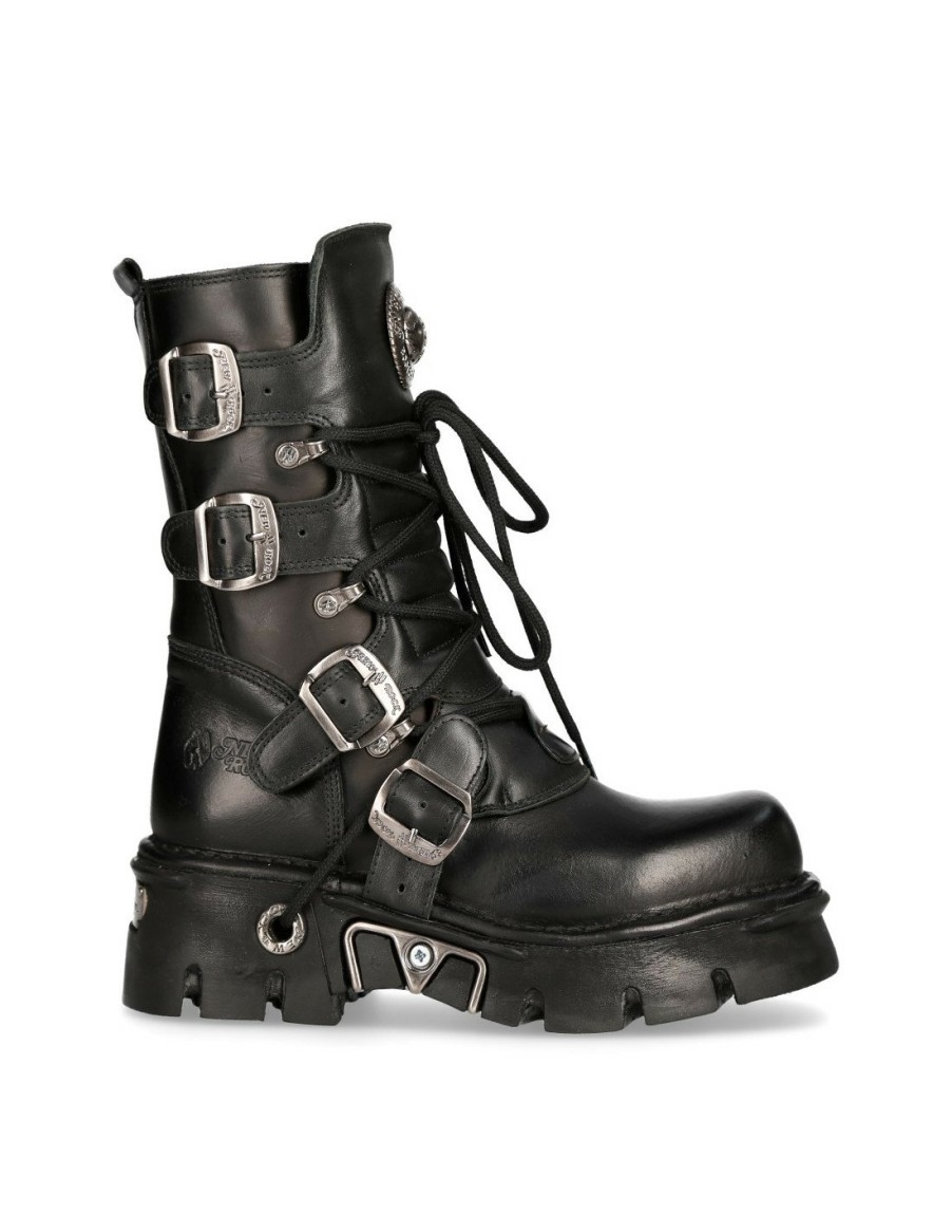 Donna New Rock | Boot Black Reactor With Laces M-373-S29