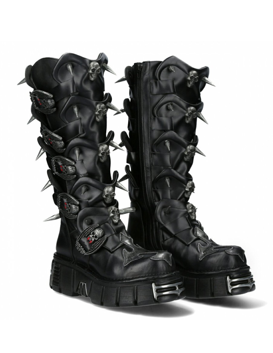 Donna New Rock | High Boot Black Tower M-755-C4