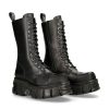 Donna New Rock | Boot Black Tower With Laces M-Mili211-C14