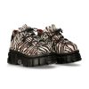 Donna New Rock | Ankle Boot Animal Print Tower With Laces M-Met011-C9