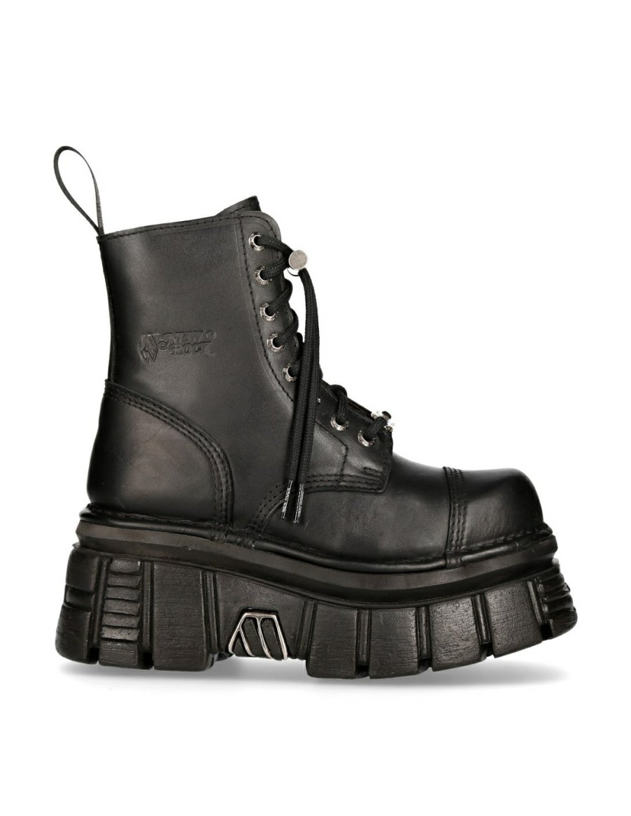 Donna New Rock | Boot Black Tower With Laces M-Newmili083-S21