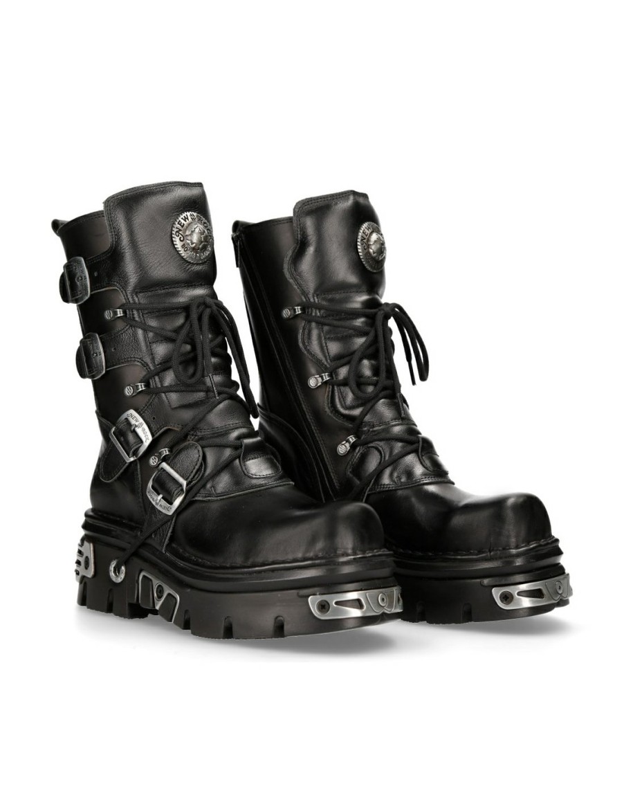 Donna New Rock | Boot Black Reactor With Laces M-373-S4