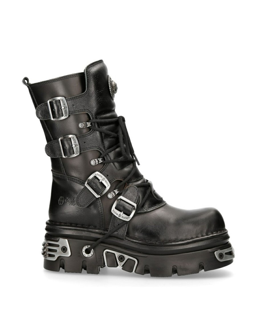 Donna New Rock | Boot Black Reactor With Laces M-373-S4