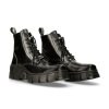 Donna New Rock | Ankle Boot Black Tower With Laces M-Wall025N-C3