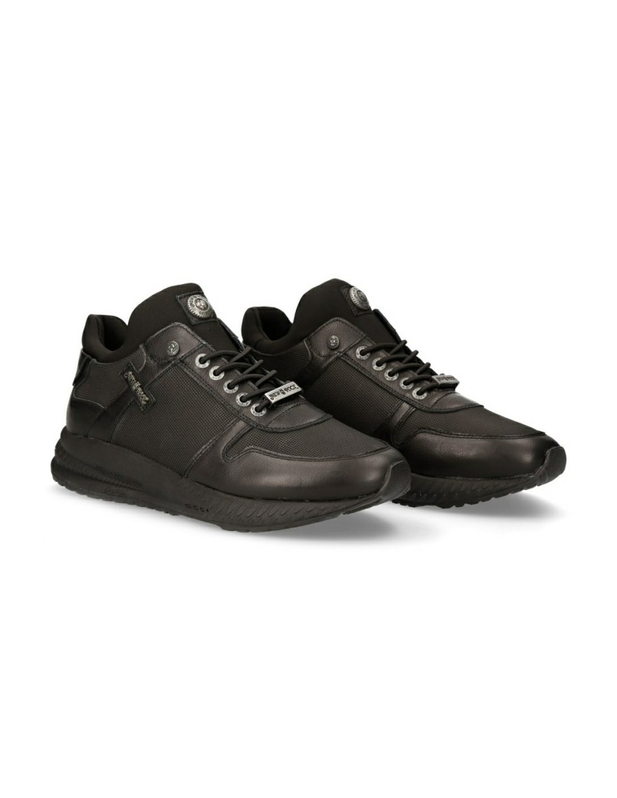 Uomo New Rock | Shoe Black Chrono With Laces M-Chrono002-C14