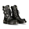 Donna New Rock | Boot Black Reactor With Buckles And Laces M-391-S1