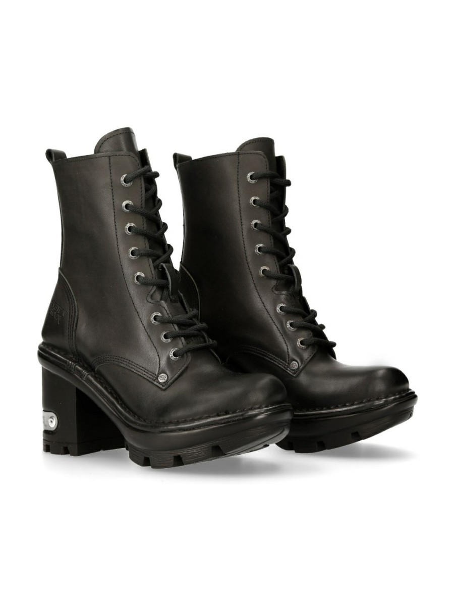 Donna New Rock | Ankle Boot Black Neotyre With Laces M-Neotyre07X-S1