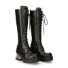 Donna New Rock | High Boot Black New With Laces M-236-S1