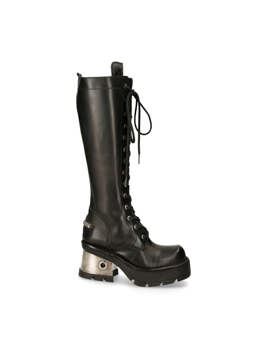 Donna New Rock | High Boot Black New With Laces M-236-S1