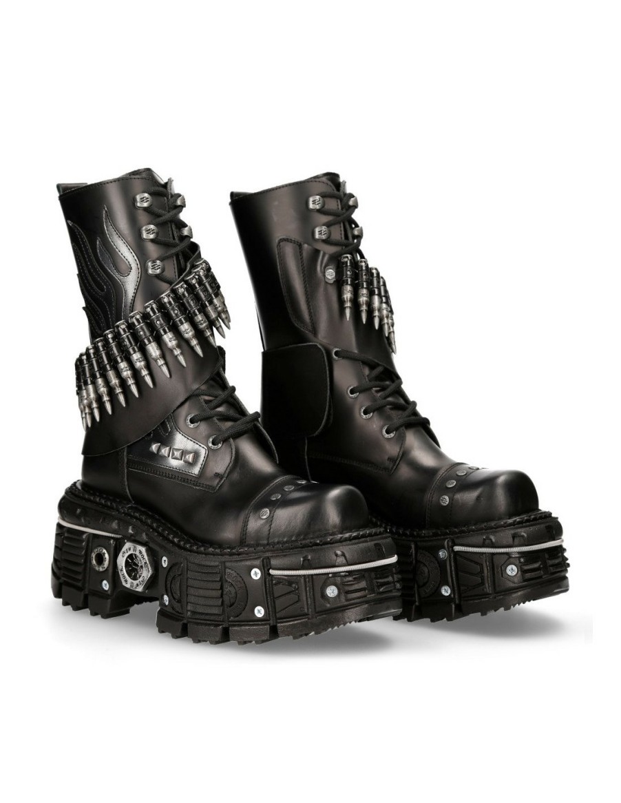 Donna New Rock | Boot Black Imperfect With Laces M-297-C4