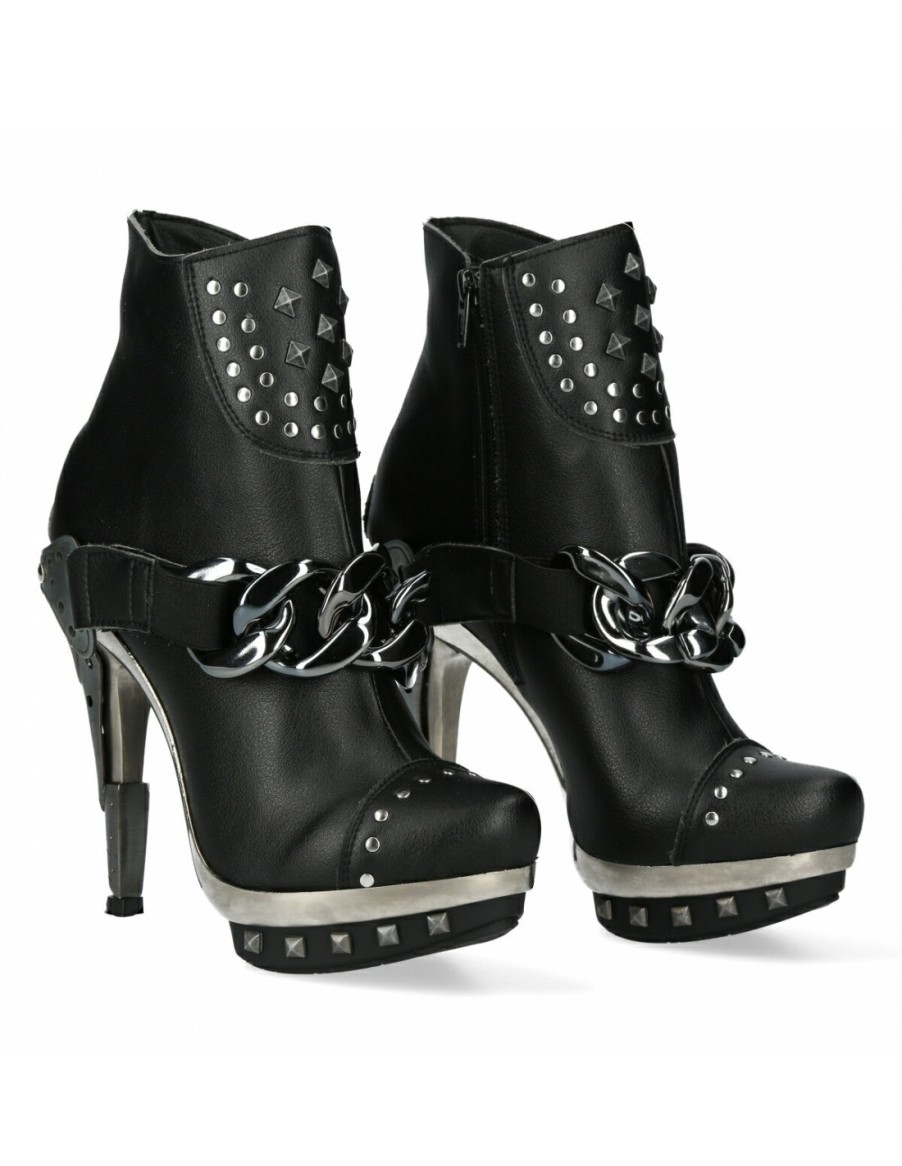 Donna New Rock | Boot Black Platf.Acero M-Punk003Cad-V1