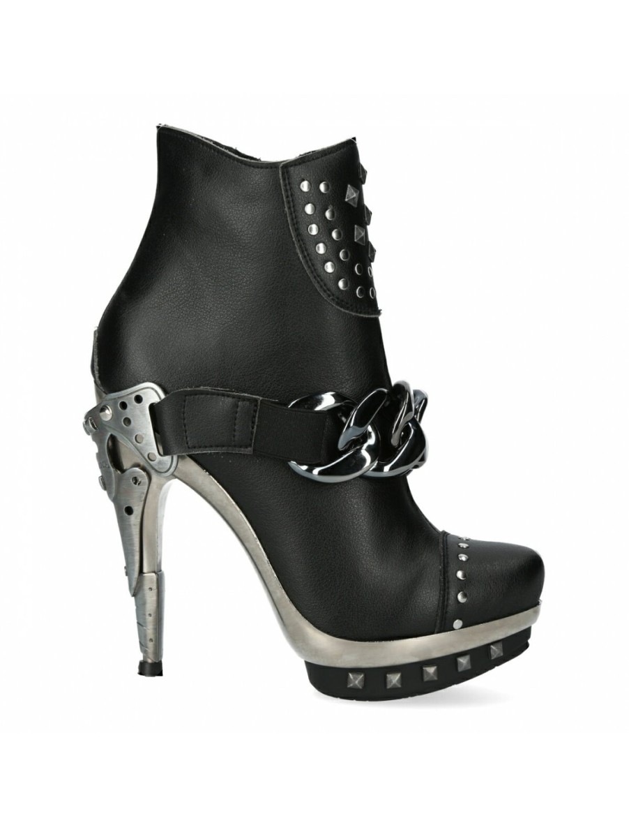 Donna New Rock | Boot Black Platf.Acero M-Punk003Cad-V1